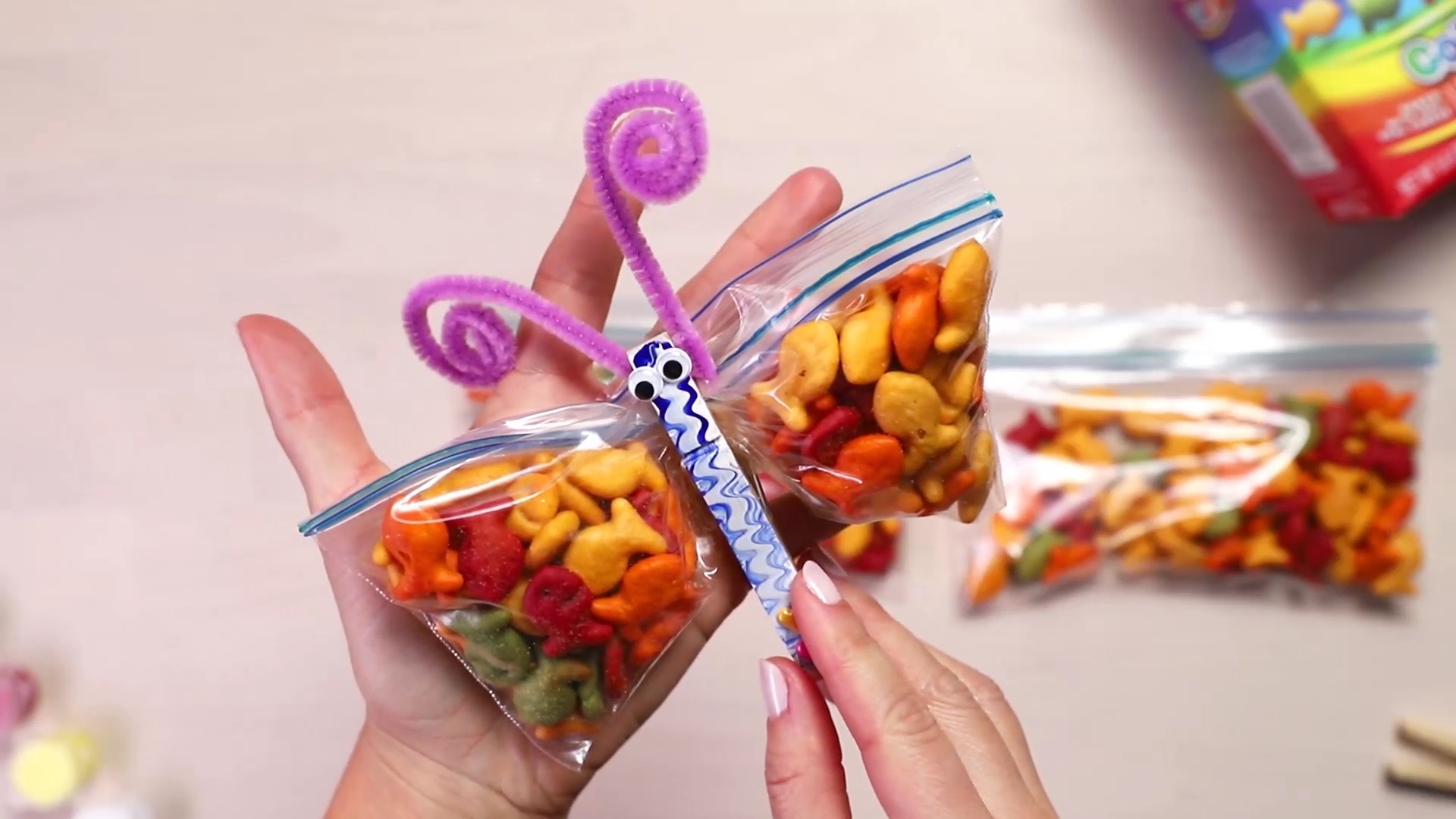 Goldfish Crackers Butterfly Craft
