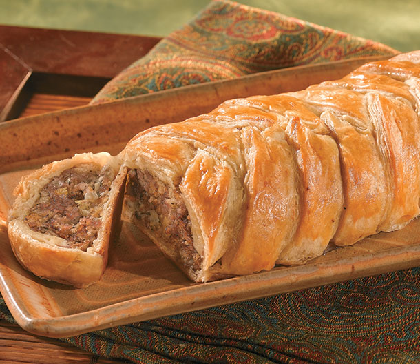 Sausage & Stuffing Criss-Cross Pastry