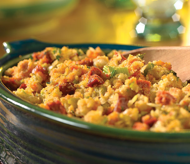 Cornbread Stuffing with Chorizo & Chiles