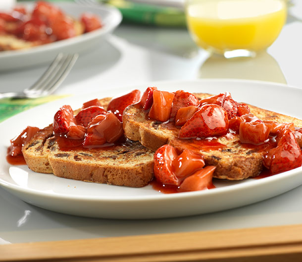 Cinnamon Swirl French Toast with Strawberry Compote
