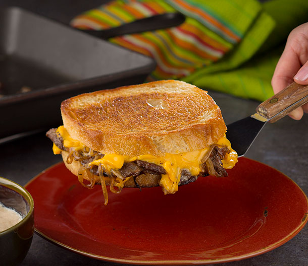 Cheesesteak Grilled Cheese