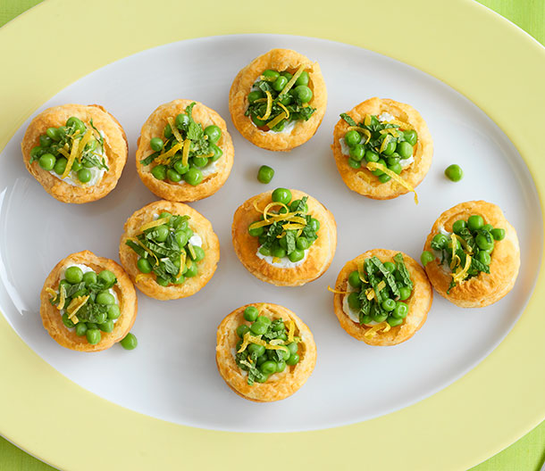 Pea, Goat Cheese & Fresh Mint Tartlets