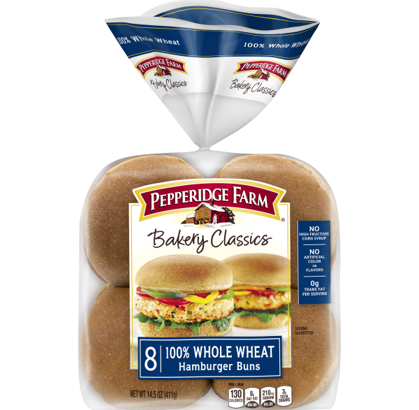 100% Whole Wheat Hamburger Buns