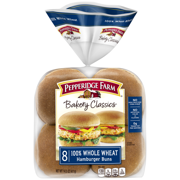 100 Whole Wheat Hamburger Buns Pepperidge Farm