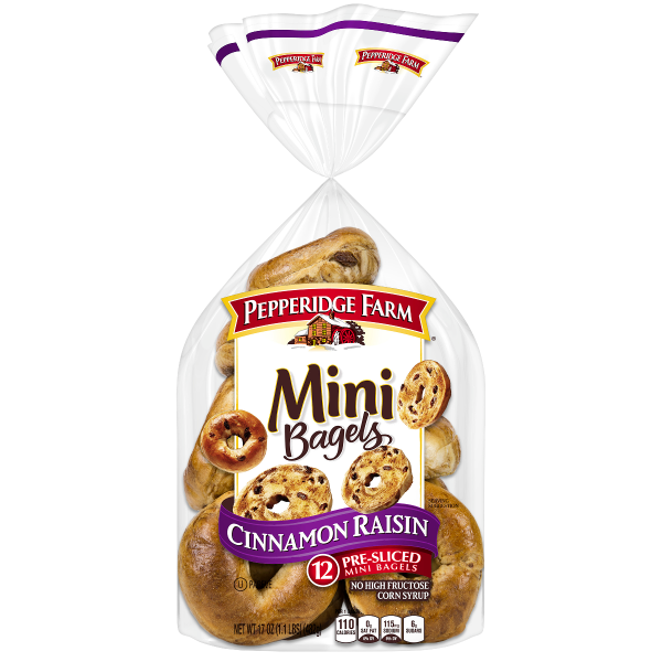 Mini Cinnamon Raisin Bagels Pepperidge Farm