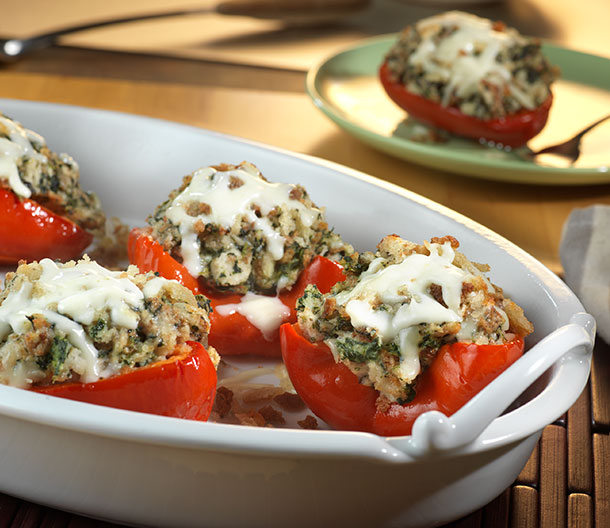 Easy Spinach Stuffed Peppers