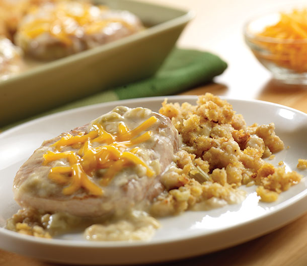 Pork Chops & Stuffing Bake
