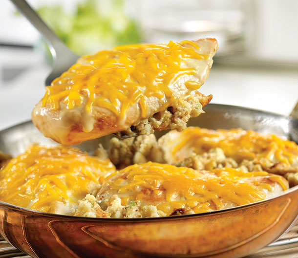 pepperidge farm dressing with cream of chicken soup Creamy Chicken Over Stuffing