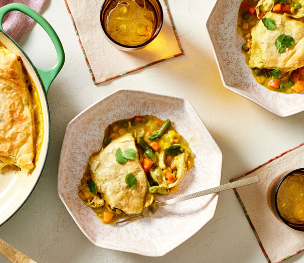 One-Pan Curry Chicken Pot Pie